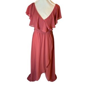 NWT Baltic‎ Born XS Maxi Dress Flutter Sleeve Wrap Front Blush Rose